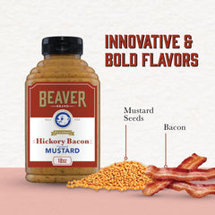 BEAVER Hickory Bacon Mustard spread on a sandwich for bold smoky depth