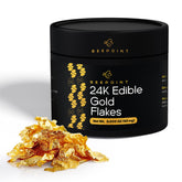 BeePoint 24K edible gold flakes bottle for precise decorating and luxurious shine.
