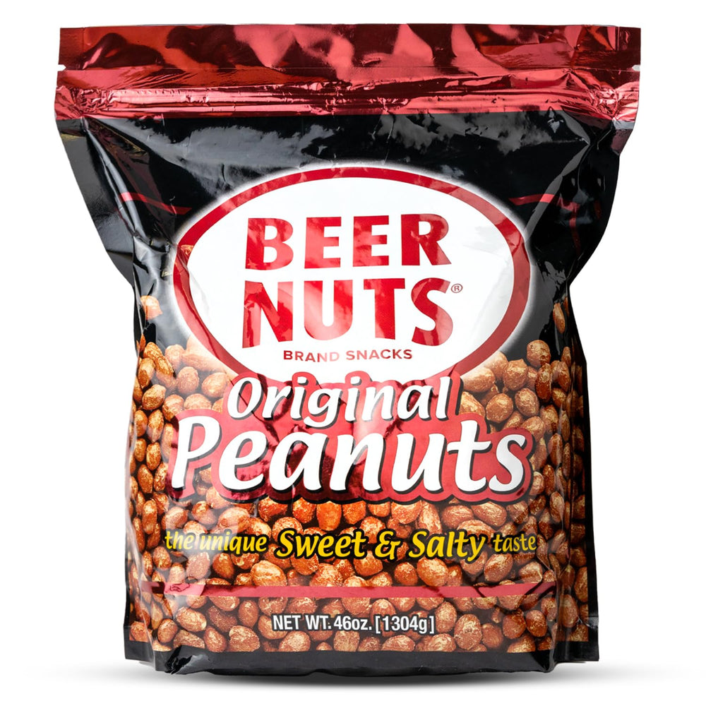 BEER NUTS Original Peanuts closeup – sweet and salty flavor ideal for snacking.