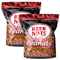 BEER NUTS Original Peanuts in a resealable bag for freshness on the go.