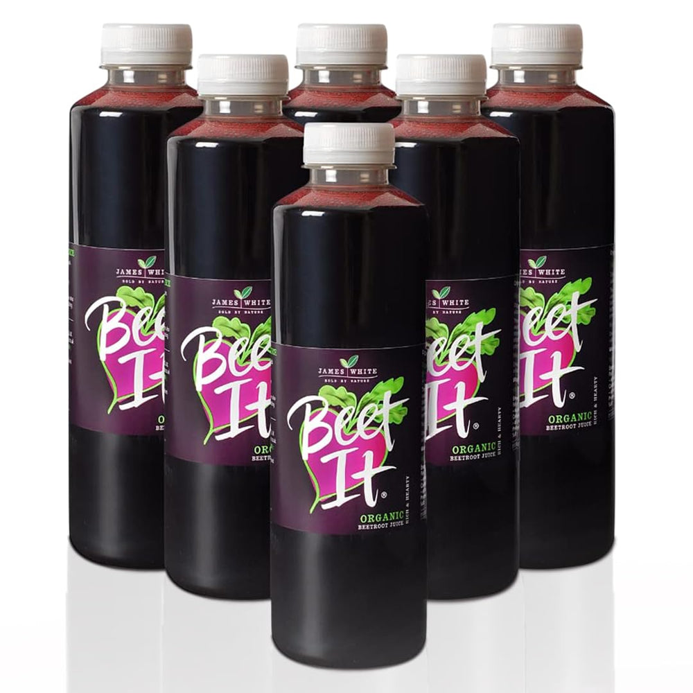BEET IT Organic Beet Juice bottle ready for morning consumption