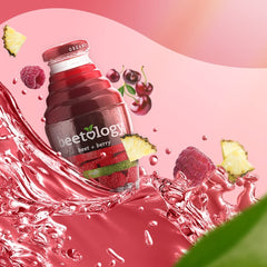 Beetology closeup berry swirls highlight rich flavor blend