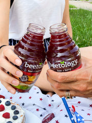 Beetology heart-healthy visual conveys nourishing beverage option