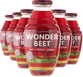 Beetology Organic Beet Lemon Ginger Juice bottle with vibrant color and natural ingredients