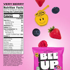 BeeUP honey drizzle closeup highlighting natural sweetness and energy-boosting ingredients.