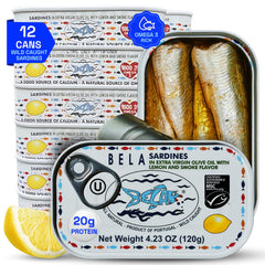 BELA Sardines lemon olive oil - vibrant flavor for light, healthy meals.