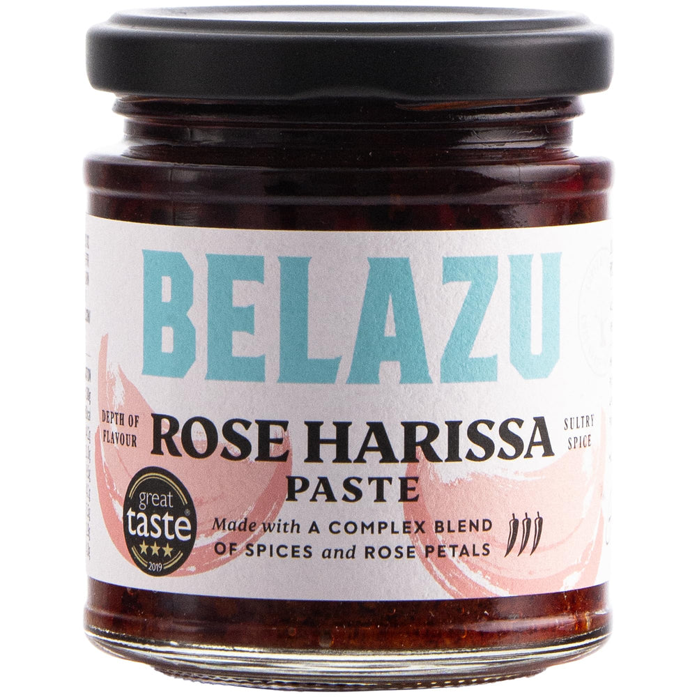 Belazu Rose Harissa Paste 170g adds smoky, slow-burning heat to marinades and meals.