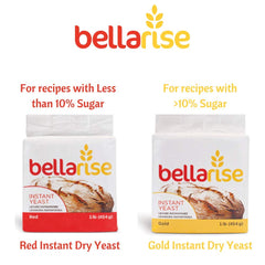 Bellarise Red Instant Dry Yeast dispensing scoop ready for dough