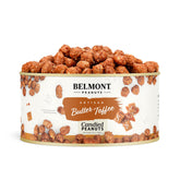 Belmont Peanuts gourmet butter toffee in a 20 oz jar offers a decadent, shareable snack.