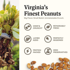 Belmont Peanuts honey roasted Virginia peanuts crispy bite, perfect snack at work.