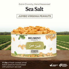 Pouring Belmont Peanuts from bag for a quick snack moment