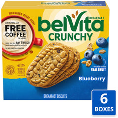 Belvita Blueberry Breakfast Biscuits box display in bulk packaging