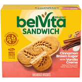 Belvita breakfast sandwich packaging, convenient box for quick mornings.