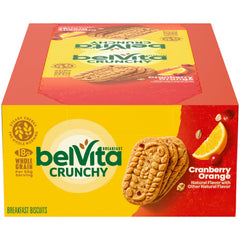 Belvita Cranberry Orange biscuits pack front for on-the-go breakfast energy