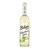Belvoir Fruit Farms Elderflower Syrup bottle close-up for premium cocktails.