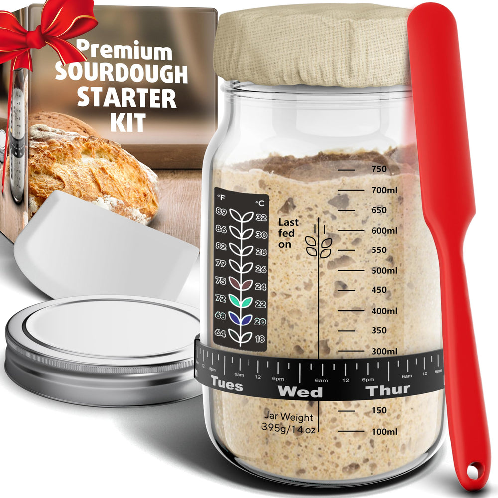 Benicci Sourdough Starter Jar Kit overview showcases a complete home baking set