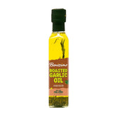 Benissimo roasted garlic herb infused oil bottle pour for bold sautéing flavor.
