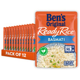 BEN'S ORIGINAL Ready Rice Basmati grains close-up, showcasing long grains with a subtle nutty flavor.