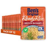 BEN'S ORIGINAL Ready Rice Brown Basmati Pack: convenient 12-pack pouches