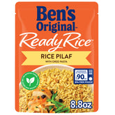 BEN'S ORIGINAL Ready Rice Pilaf pouch front view, quick side for dinner.