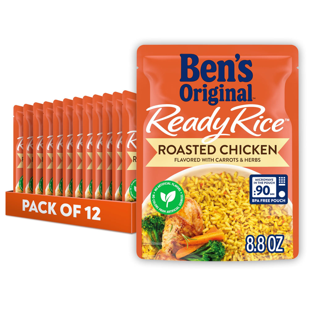 BEN'S ORIGINAL Ready Rice roasted chicken bowl, fluffy grains for quick dinner