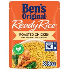 BEN'S ORIGINAL Ready Rice roasted chicken with carrots and herbs visible