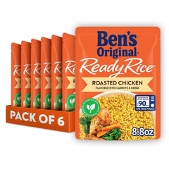 BEN'S ORIGINAL Ready Rice Roasted Chicken pouch, quick 90-second side for weeknight dinners.