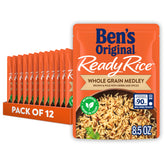 BEN'S ORIGINAL Ready Rice Whole Grain Medley pouch on shelf for quick weeknight sides.