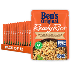 BEN'S ORIGINAL Ready Rice Whole Grain Medley pouch on shelf for quick weeknight sides.