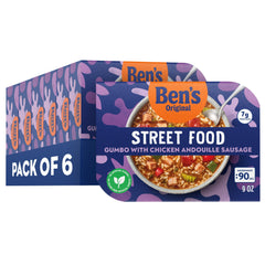 BEN'S ORIGINAL Street Food Gumbo bowl top view, ready in 90 seconds.