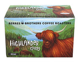 Berres Brothers Highlander Grogg pods boxed for quick mornings and decaf flavor.