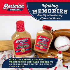 Bertman Original Ball Park Mustard label detail emphasizing premium seeds.