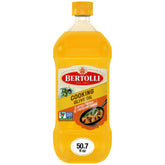 Bertolli Classico olive oil bottle pouring for high-heat cooking