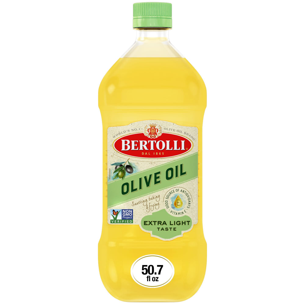 Bertolli Extra Light Olive Oil bottle ready for high-heat cooking