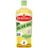 Bertolli Extra Light Taste bottle showcases versatile olive oil for gentle flavor.