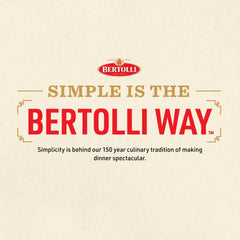 Bertolli pasta sauce with fresh basil leaves and olive oil aroma