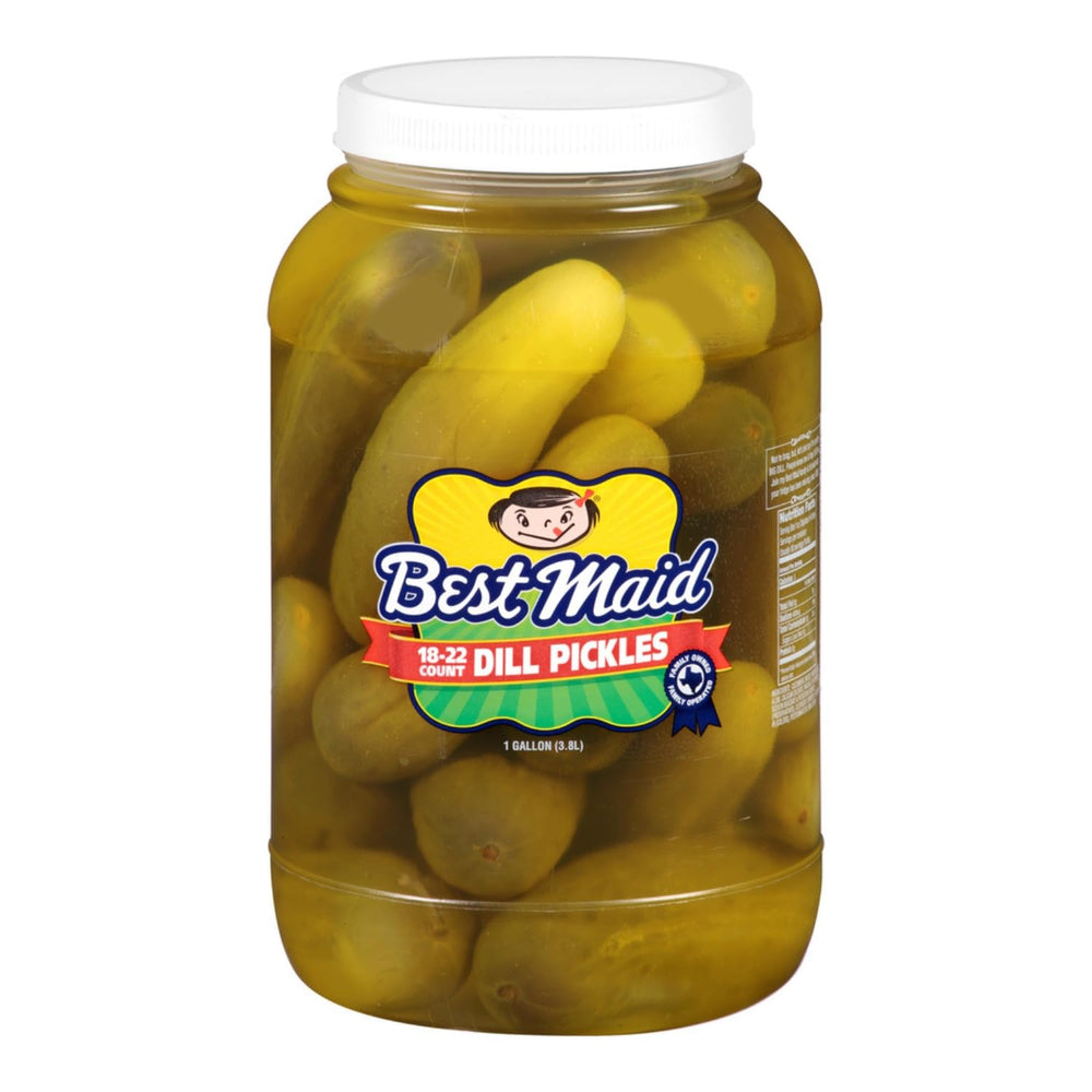 Best Maid Dill Pickles 1 Gal Jar with bold dill flavor for entertaining.