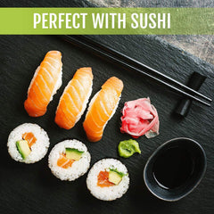 Ginger palette with sushi pairing from Best of Thailand adds tang without overpowering flavors.