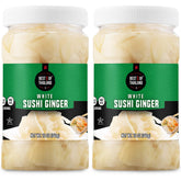 Best of Thailand two-jar pack of Japanese white pickled sushi ginger for palate refresh between bites