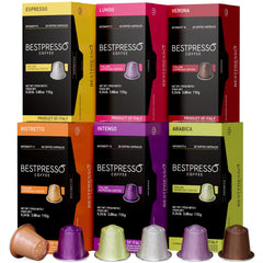 Bestpresso coffee pods in original packaging, convenient for Nespresso Original machines.