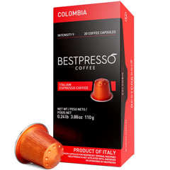 Bestpresso Colombia blend pods pack for Nespresso Original machines.