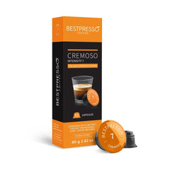 Bestpresso Deciso capsules offering bold wood-forward espresso notes