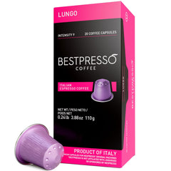 Bestpresso Original espresso lungo pods for Nespresso Original machines with bold crema