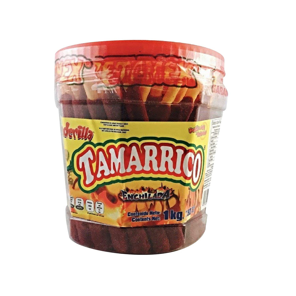 Betamex Tamarrico tamarind flavor sticks with chili, bold tangy snack.