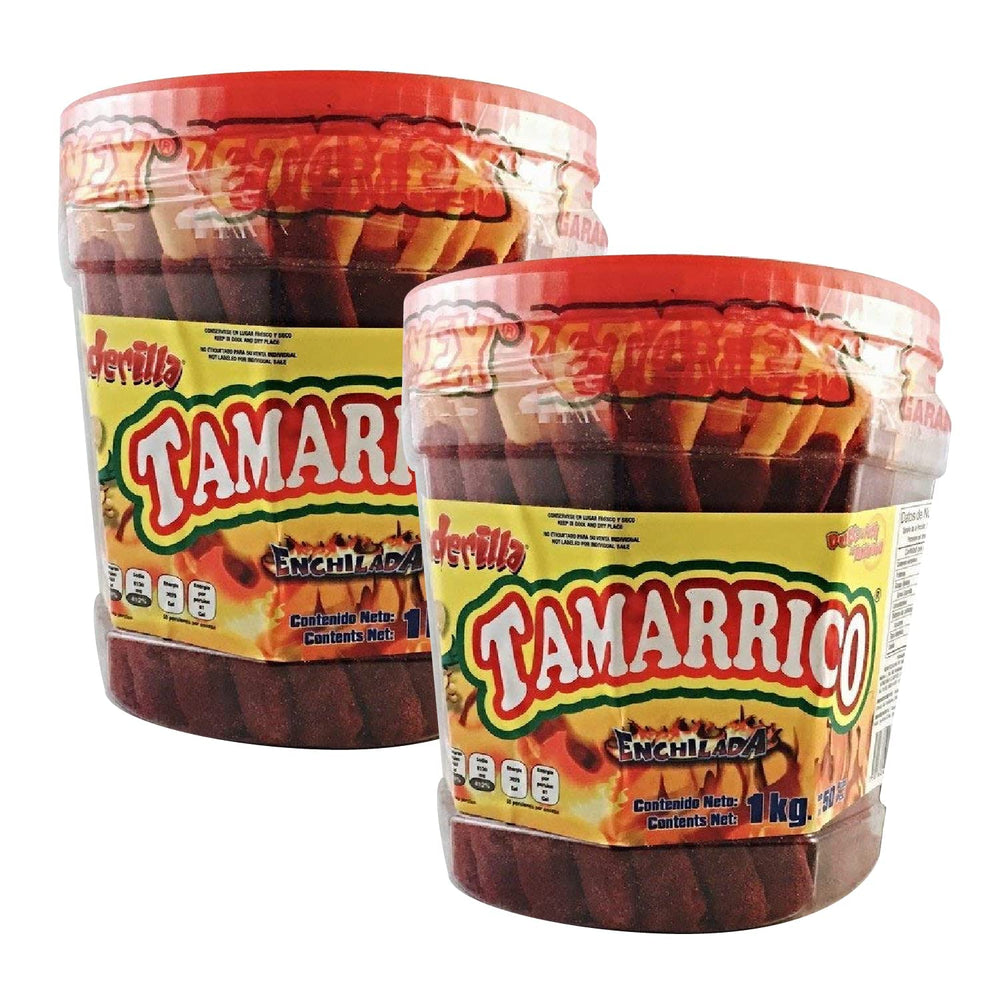 Betamex Tamarrico tamarind candy sticks with chili coating, bold flavor in a 50-piece format.
