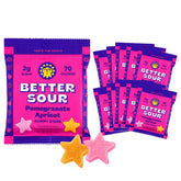 Better Sour Stars pomegranate apricot pack front showing low sugar candy appeal