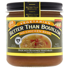 Better Than Bouillon No Chicken Base jar-dispense enables precise seasoning.