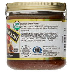 Better Than Bouillon Roasted Beef Base spoon shows blendable texture for precise flavor control.