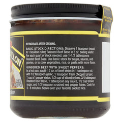 Better Than Bouillon Roasted Chicken Base label closeup emphasizes convenience and rich poultry flavor