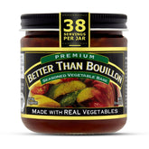 Better Than Bouillon Seasoned Vegetable Base bottle front shows a rich, ready-to-use broth.